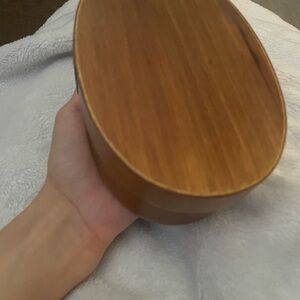 Oval wooden bento box